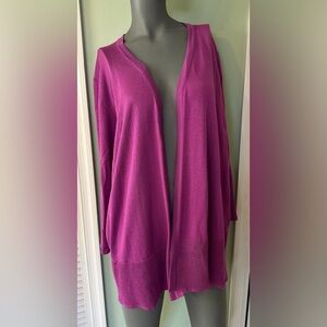 Lane Bryant Open Front Cardigan Long Sleeve Fuchsia 18/20 NWT